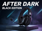 Black ATTACK SHARK L80PRO gaming headset with boom microphone on a display stand