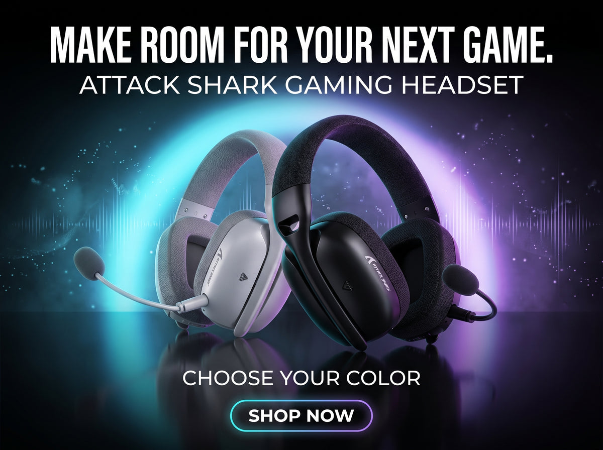 ATTACK SHARK L80PRO gaming headset in white and black side by side