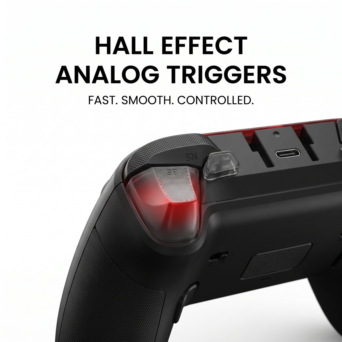Close-up of the GameSir G7 Pro Hall Effect analog trigger
