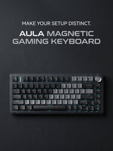 AULA F75 HE magnetic gaming keyboard on a desk