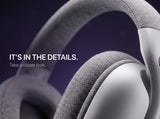ATTACK SHARK L80PRO gaming headset in white with soft fabric ear cushion close-up